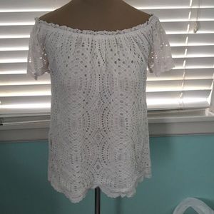 LILLY PULITZER off the shoulder eyelet top!